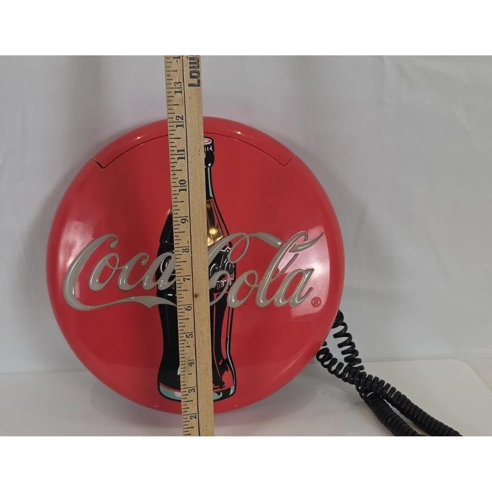 Retro 1995 Coca Cola 12 Inch Light Up Round Red Button Sign And Telephone PARTS